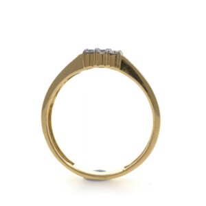 18kt / 750 yellow gold everyday wear handmade diamond gents ring 9gr7
