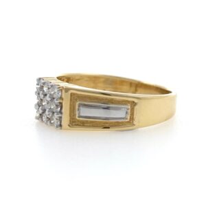 18kt / 750 yellow gold everyday wear handmade diamond gents ring 9gr7