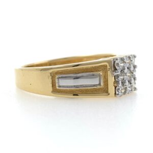 18kt / 750 yellow gold everyday wear handmade diamond gents ring 9gr7