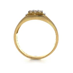 18kt / 750 yellow gold classic handmade diamond gents ring 8gr63