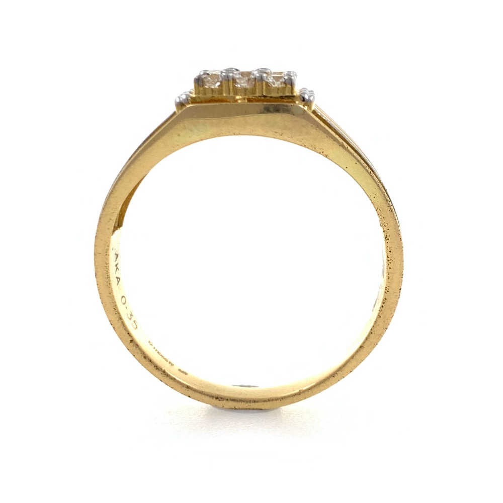 18kt / 750 yellow gold classic handmade diamond gents ring 8gr63 - Image 4