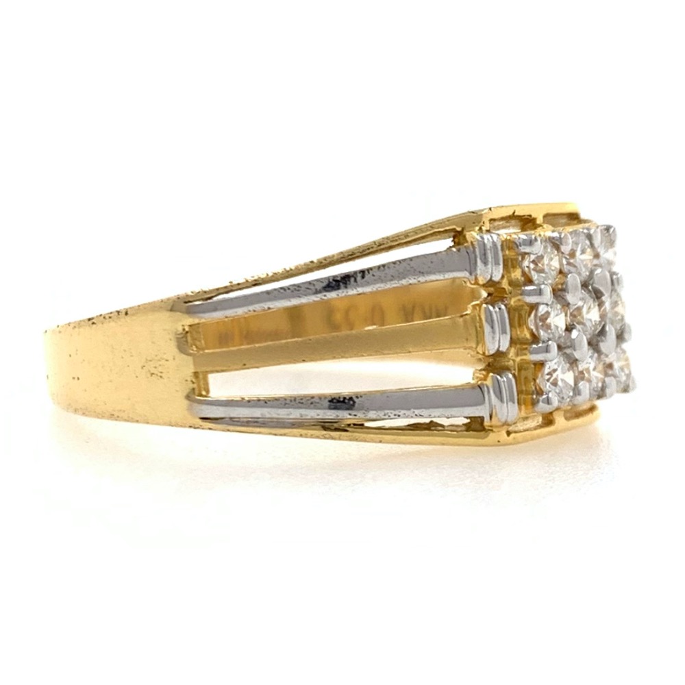 18kt / 750 yellow gold classic handmade diamond gents ring 8gr63 - Image 3