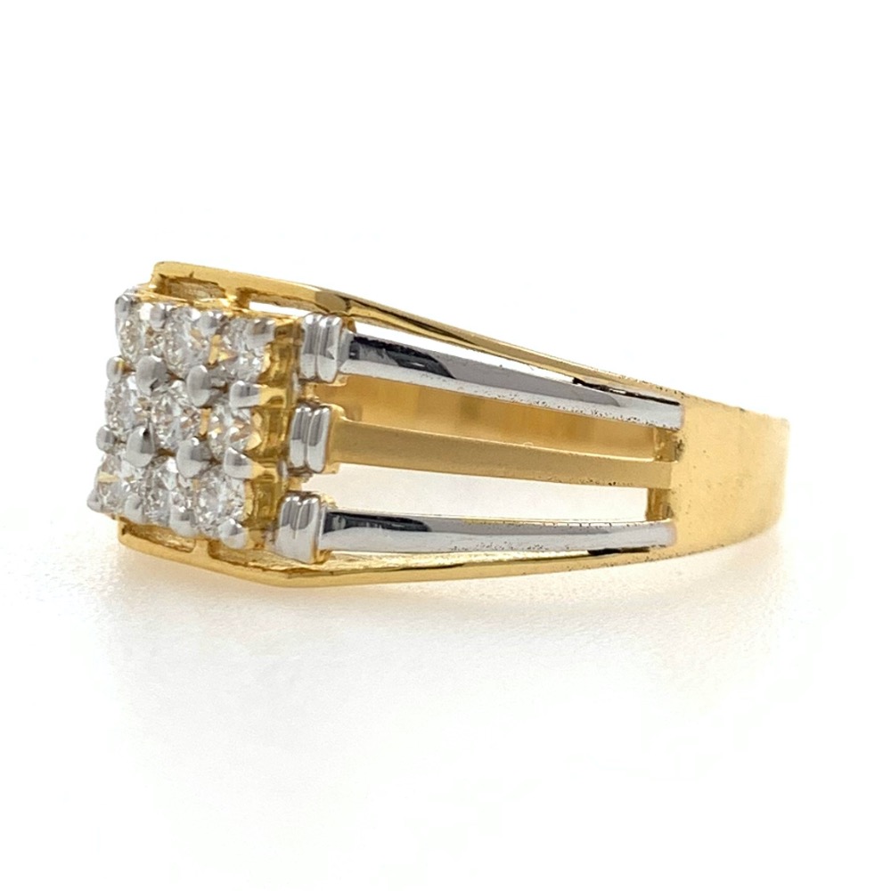 18kt / 750 yellow gold classic handmade diamond gents ring 8gr63 - Image 2