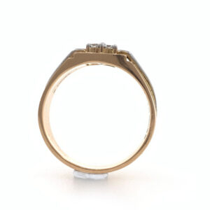 18kt rose gold handmade 4 diamond classic gents ring 8gr58