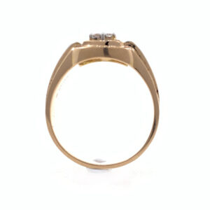 18kt rose gold 4 diamond classy band gents ring 8gr57