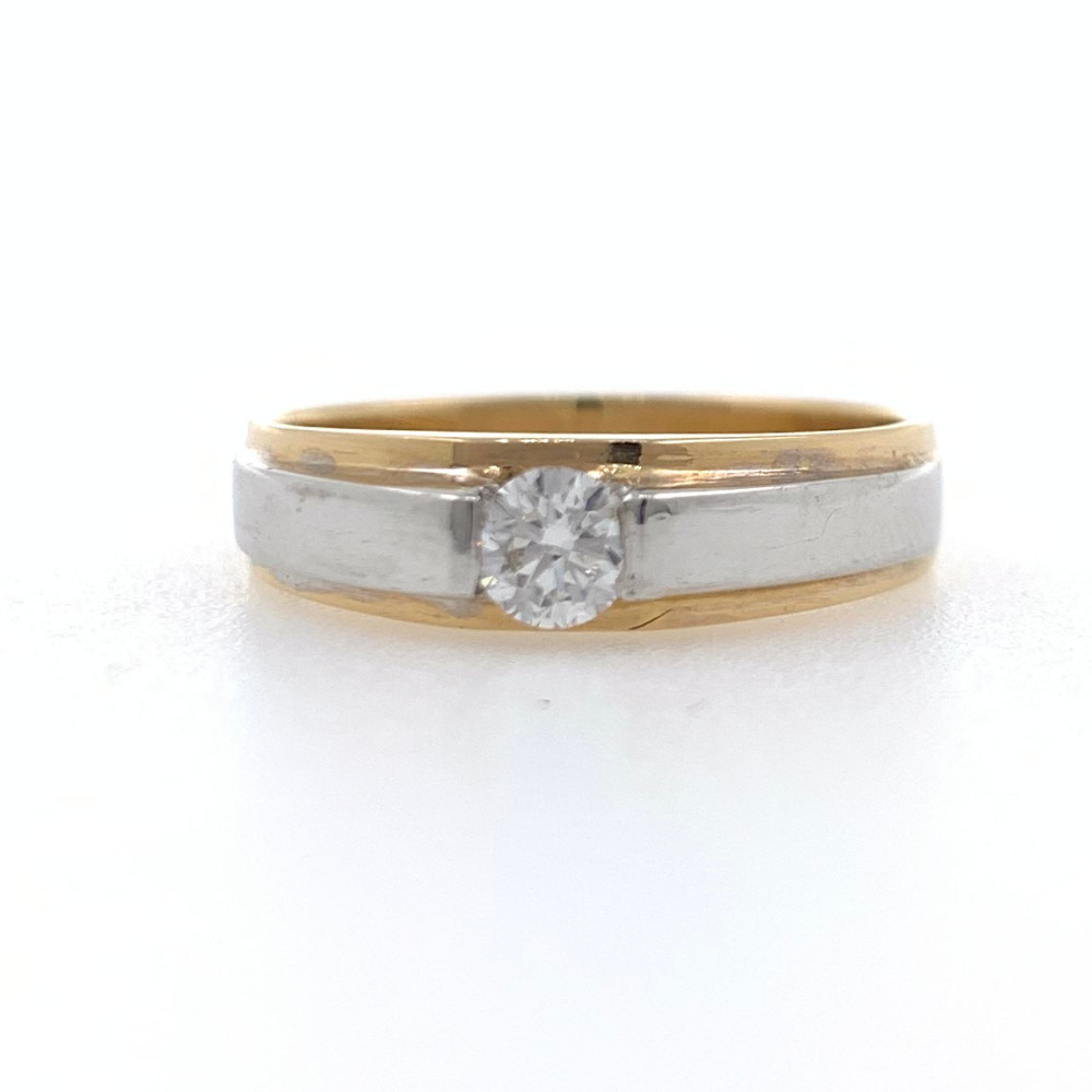 18kt rose gold solitaire band diamond ring for gents 8gr25
