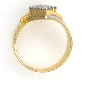 18kt yellow gold classic handmade kite shaped diamond gents ring 7gr67