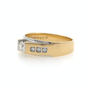 18kt yellow gold engagement solitaire diamond band ring 7gr49