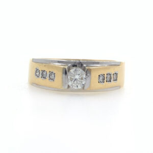 18kt yellow gold engagement solitaire diamond band ring 7gr49