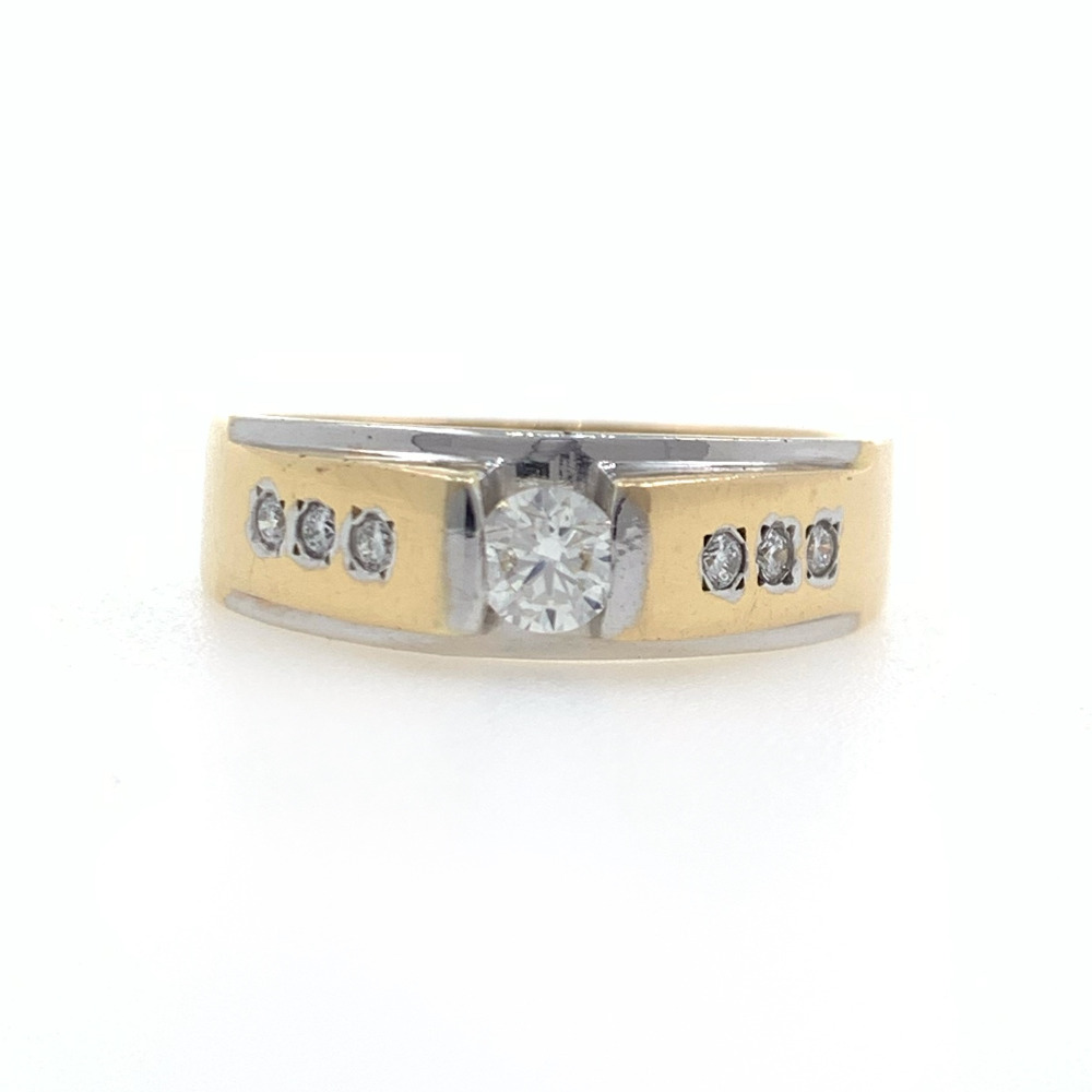 18kt yellow gold engagement solitaire diamond band ring 7gr49