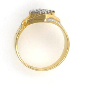 18kt yellow gold contempory handmade kite shaped diamond gents ring 7gr30