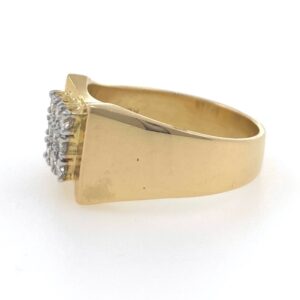 18kt yellow gold classic handmade everyday diamond gents ring 6gr46