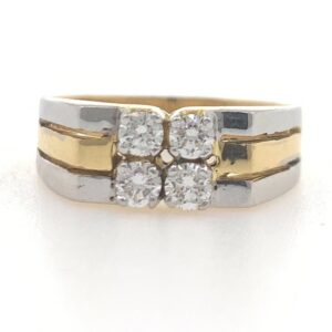 18kt gold classic diamond ring for him 6gr36