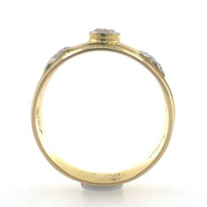 18kt gold fancy engagement solitaire band diamond gents ring 6gr7