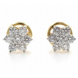 916 gold flower design diamond earring rd-e03