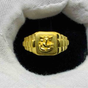 Fine emboss ganeshji ring