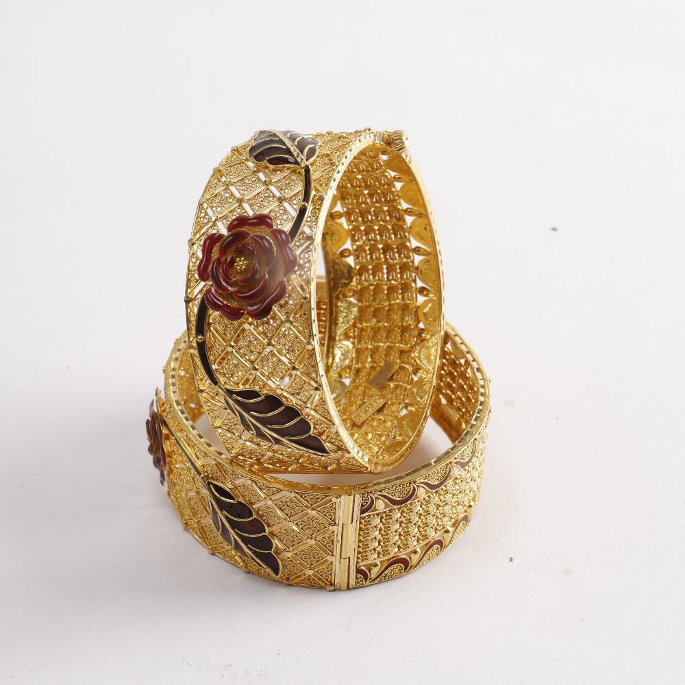 Red Rose Gold Bangles