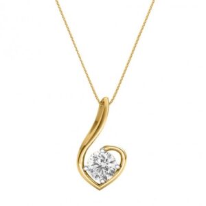 Clarie solitaire pendant vs yellow 14k
