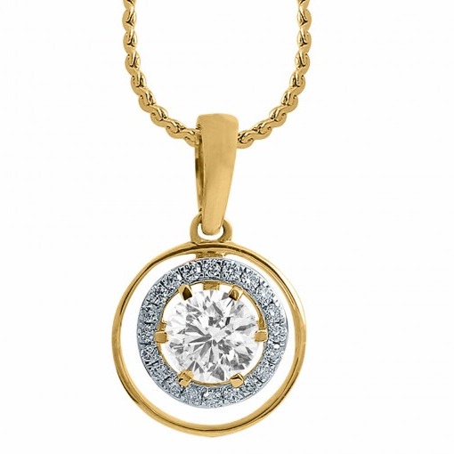 Clara halo pendant vvs Rose 14k