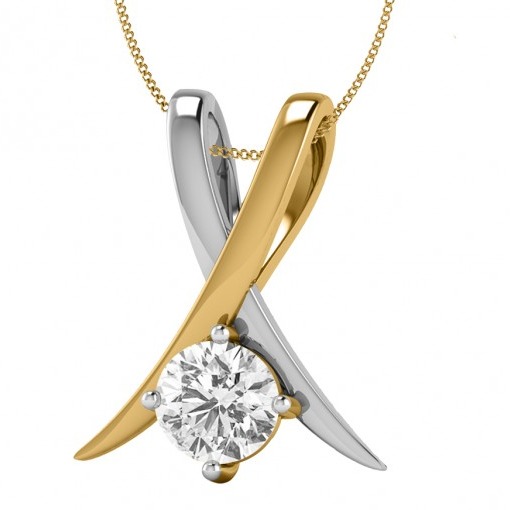 Charlotte solitaire pendant vs yellow 14k