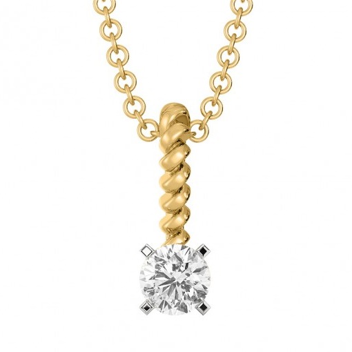 Braided solitaire pendant