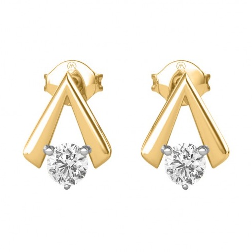 V-cut stud earrings