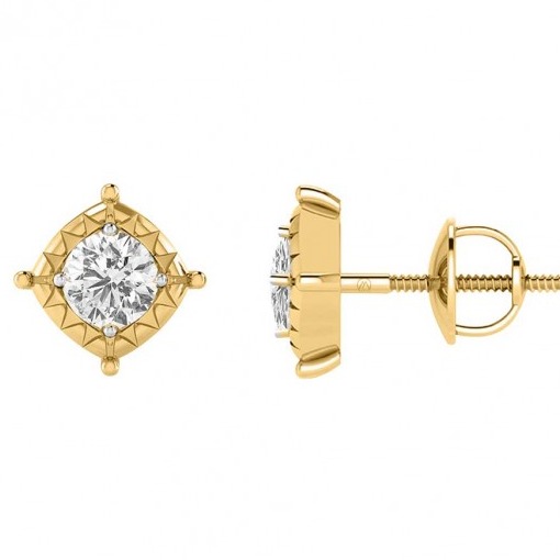 Twisted cushion stud earrings