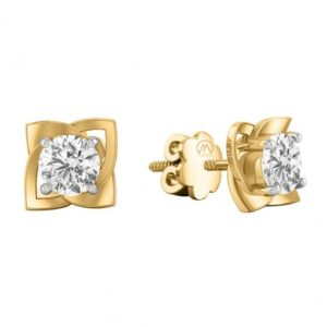 Intricate solitaire stud earrings