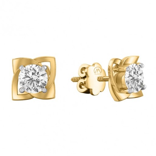 Intricate solitaire stud earrings