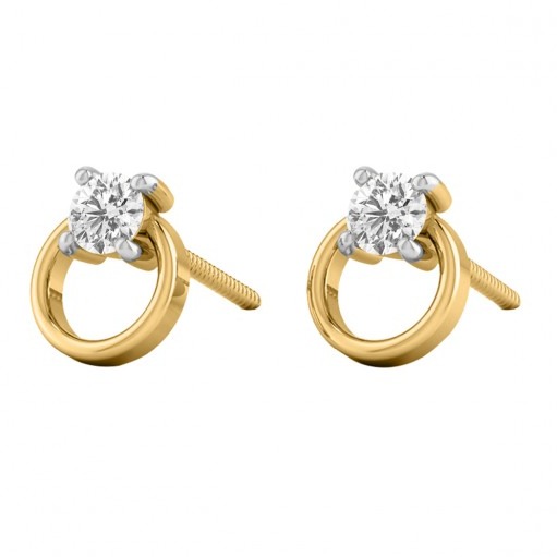 Hollow orb stud earrings
