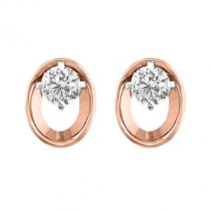 Ellipse gold stud earrings