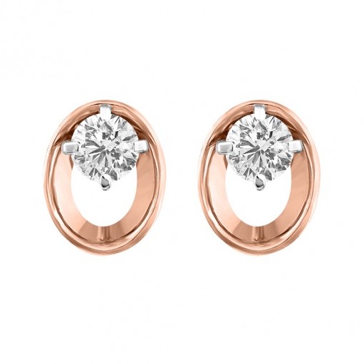 Ellipse gold stud earrings