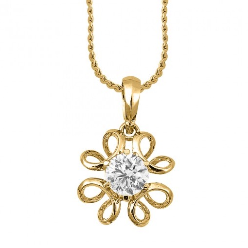 Entwined solitaire pendant