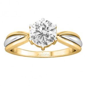 Two tone solitaire ring