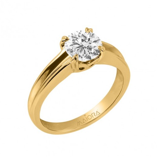 Swank solitaire ring