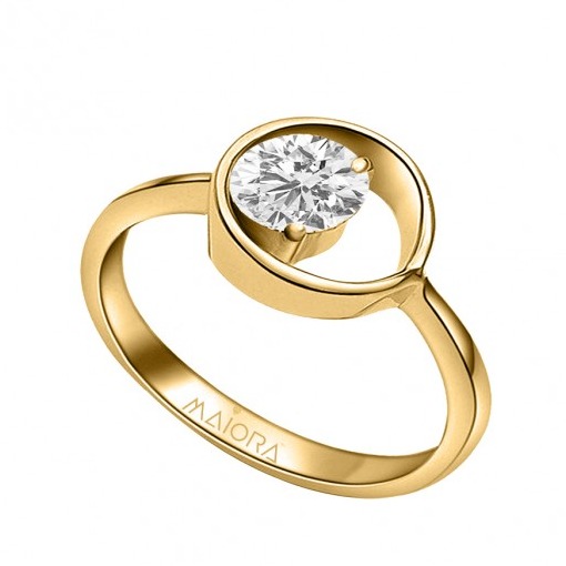 Solitaire in rim ring