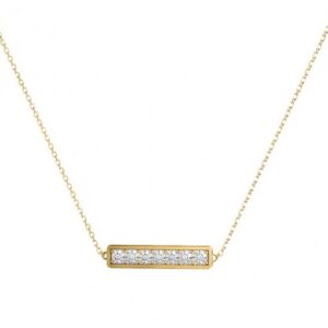 Linear diamond pendant 14k