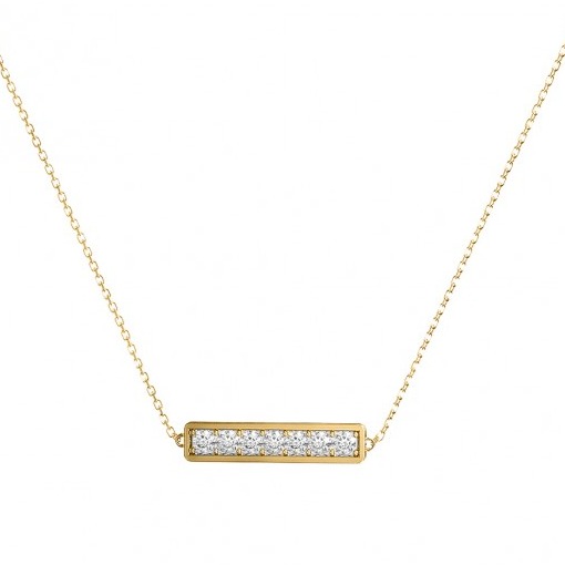 Linear diamond pendant 18k