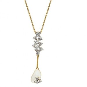 Pendulum solitaire pendant vvs yellow 14k