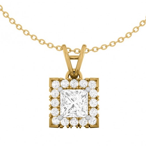 Princess cut pendant