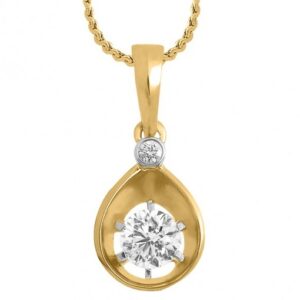 Two-tone solitaire pendant