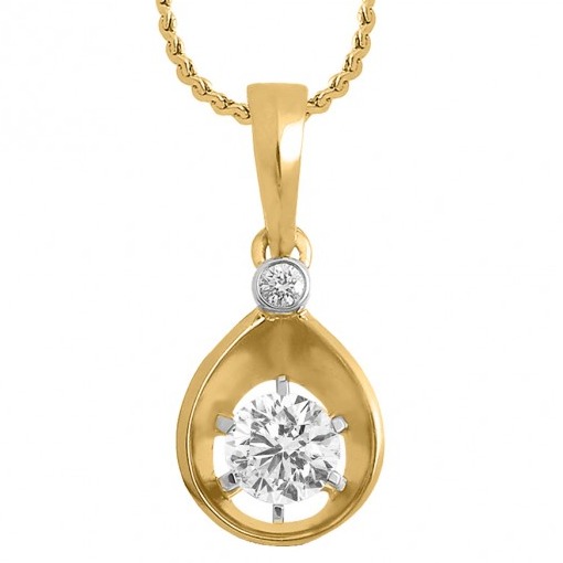 Two-tone solitaire pendant