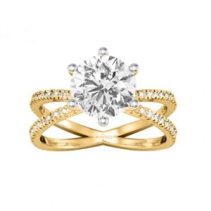 Chunky bridal solitaire ring