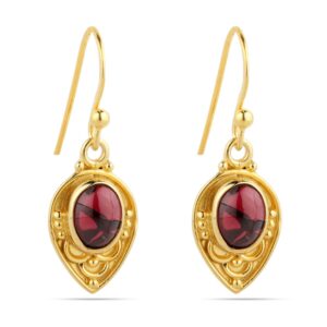 Natural Garnet Earrings,Garnet Dangle Earrings, Garnet Drop Earrings