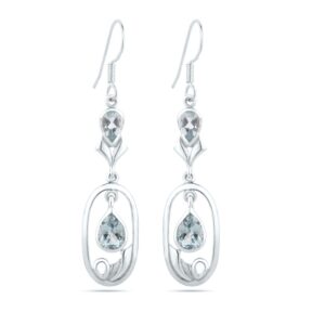 Blue Topaz Drop Earring,925 Sterling Silver Earring