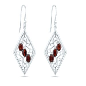Natural Garnet Earrings Gemstone Dangle Earrings Garnet Drop Earrings