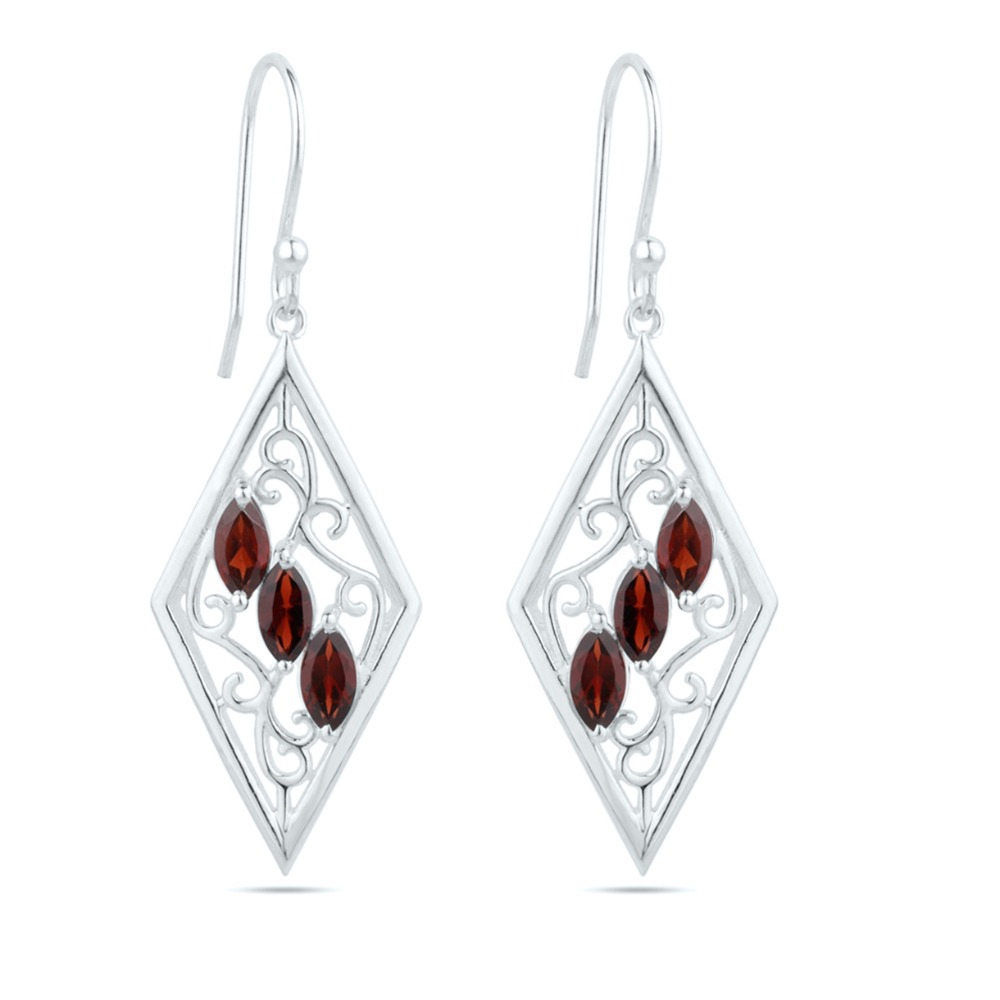 Natural Garnet Earrings Gemstone Dangle Earrings Garnet Drop Earrings