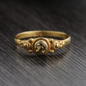 Round Citrine Ring, November Birthstone Ring