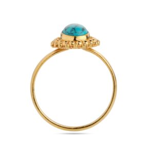 Turquoise Ring - Gold Ring - Gemstone Ring - Oval Ring