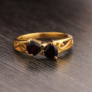 Garnet Gemstone 925 Sterling Silver Ring